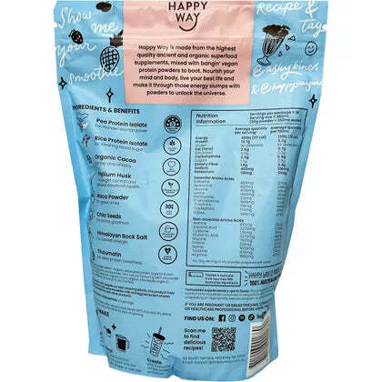 Happy Way Ashy Bines Vegan Protein Powder Choc Coconut 500g - Picture 2 of 2