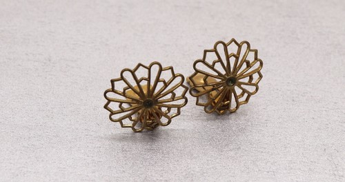 Lot 11 Vintage Art Deco MCM Antique Coro Earring Blanks for Clip-On Earrings 1" - Picture 10 of 10