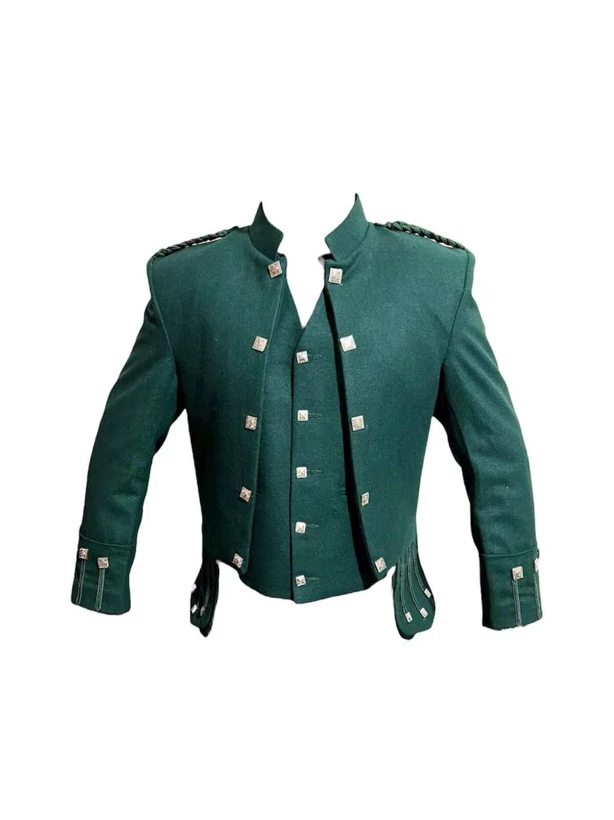 Scottish Mens Doublet Kilt Jacket & Vest Green Sheriffmuir Doublet Kilts Jacket
