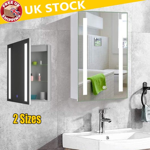 Gabinete espejo de LED con toma de afeitadora almacenamiento/demister/interruptor sensor | eBay