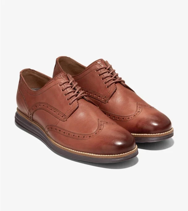 Oxford masculino Cole Haan original ponta de asa grande Woodbury couro/java, C26472, tamanho 9M