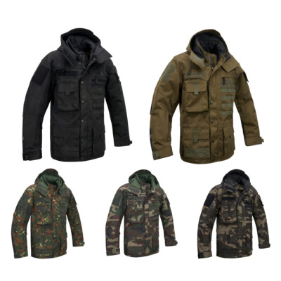 Brandit Performance Outdoor Jacket Jacket Waterproof Mesh Hooded Front Bag