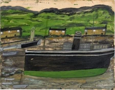 Alfred Wallis 1932 Low Water – Naïve Maritime Ships for Decorative Interiors