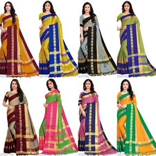 Women's Cotton Silk Saree with Running Blouse