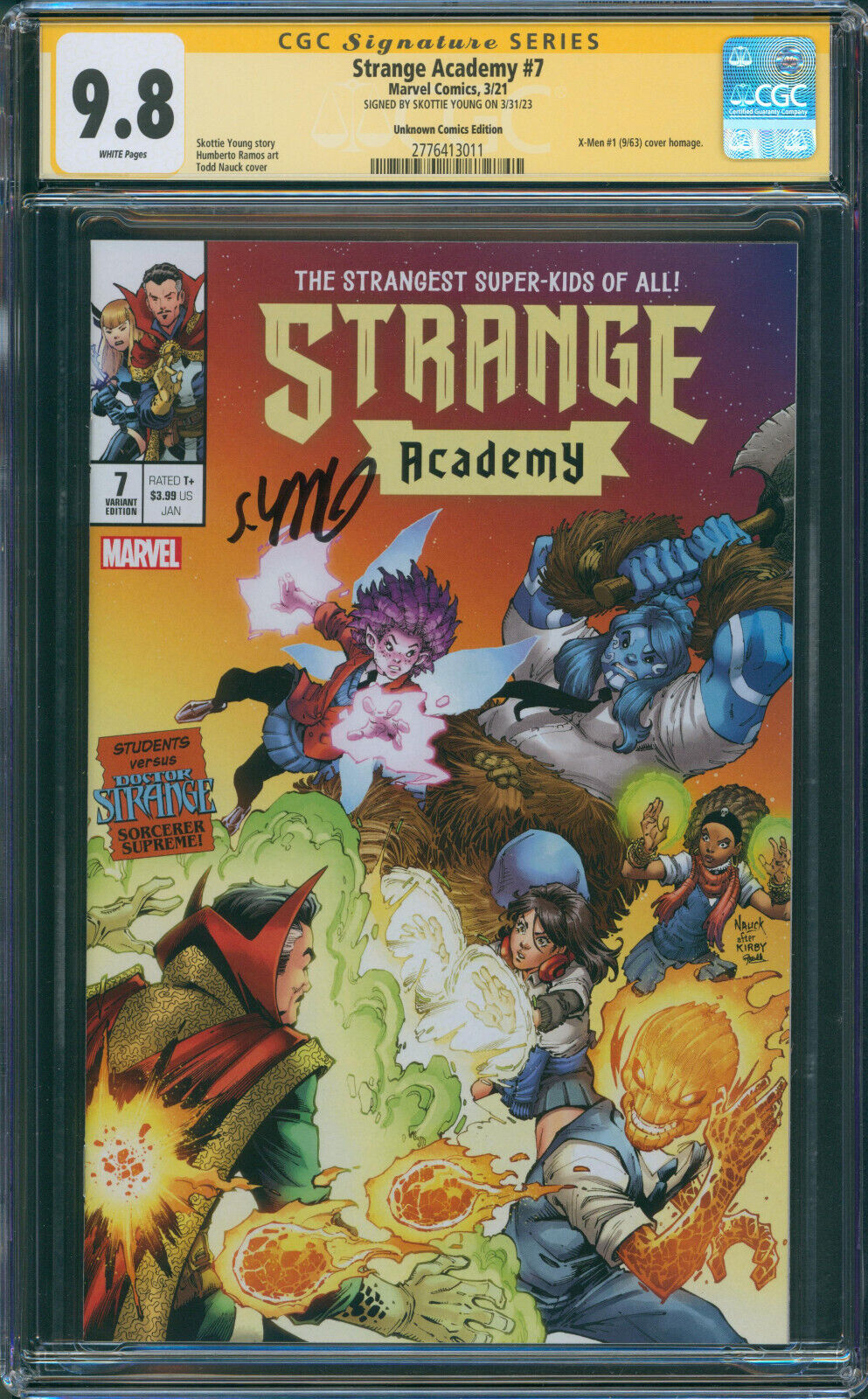 Strange Academy #7 Unknown Comics Nauck Signed by Skottie Young SS CGC 9.8