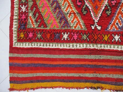 Vintage Moroccan Azilal Rug Handmade Red Carpet Berber Boujad Area Tribal Wool - Picture 19 of 24