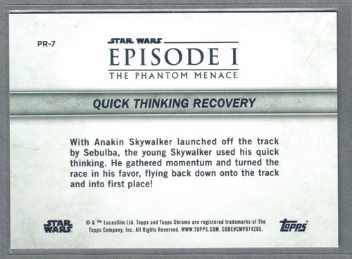 2024 Topps Star Wars Chrome Sapphire Quick Thinking Recovery Podracing Orange - Picture 2 of 2