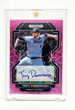 PINK LASER PRIZM AUTO SSP Trey Dombroski Prizm Draft Picks 2022 MONMOUTH RC MINT