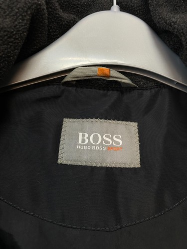 Vintage! HUGO BOSS Sport Men's Black Hoodie Zip Parka / Jacket Size EU56 UK46 - Picture 5 of 7