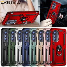 For Motorola Edge 5G UW (2022) Shockproof Ring Stand Case Cover+Screen Protector