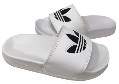 Adidas Youth Boy's Adilette Lite Slip On Slide Sandals White/Black Size:7 108L