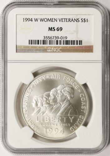 1994-W Damen Veterans Memorial $ 1 Gedenkdollar NGC MS69