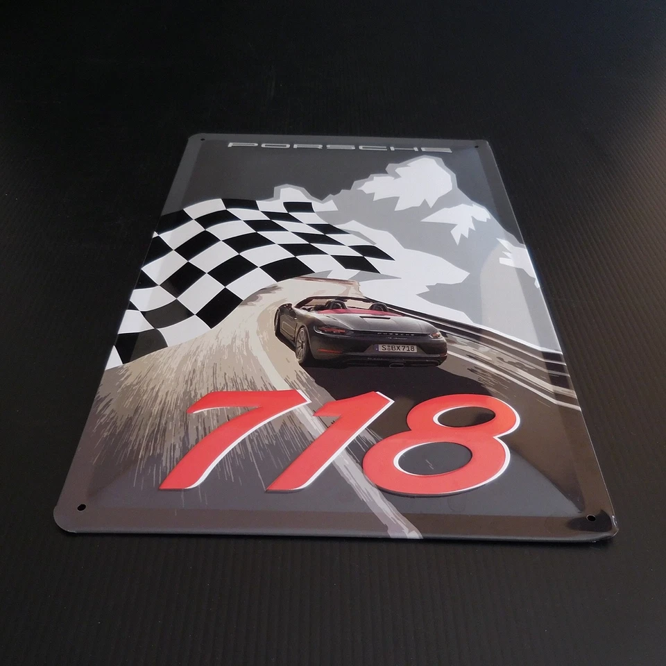 Plate Metal Porsche 718 Stuttgart Germany Car Sport Automobile N5675 - Image 2 of 4