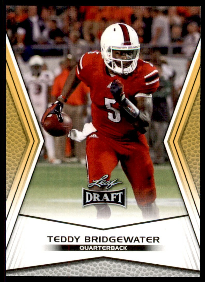 2014 Leaf Draft Gold Teddy Bridgewater Rookie Louisville Cardinals #TB1