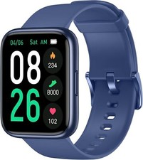 Smart Watch with Heart Rate/Sleep Monitor Steps Calories Waterproof - Blue