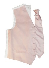 Men's Enchantment Light Pink Tuxedo Vest Tie Wedding Prom Groom Cruise XL