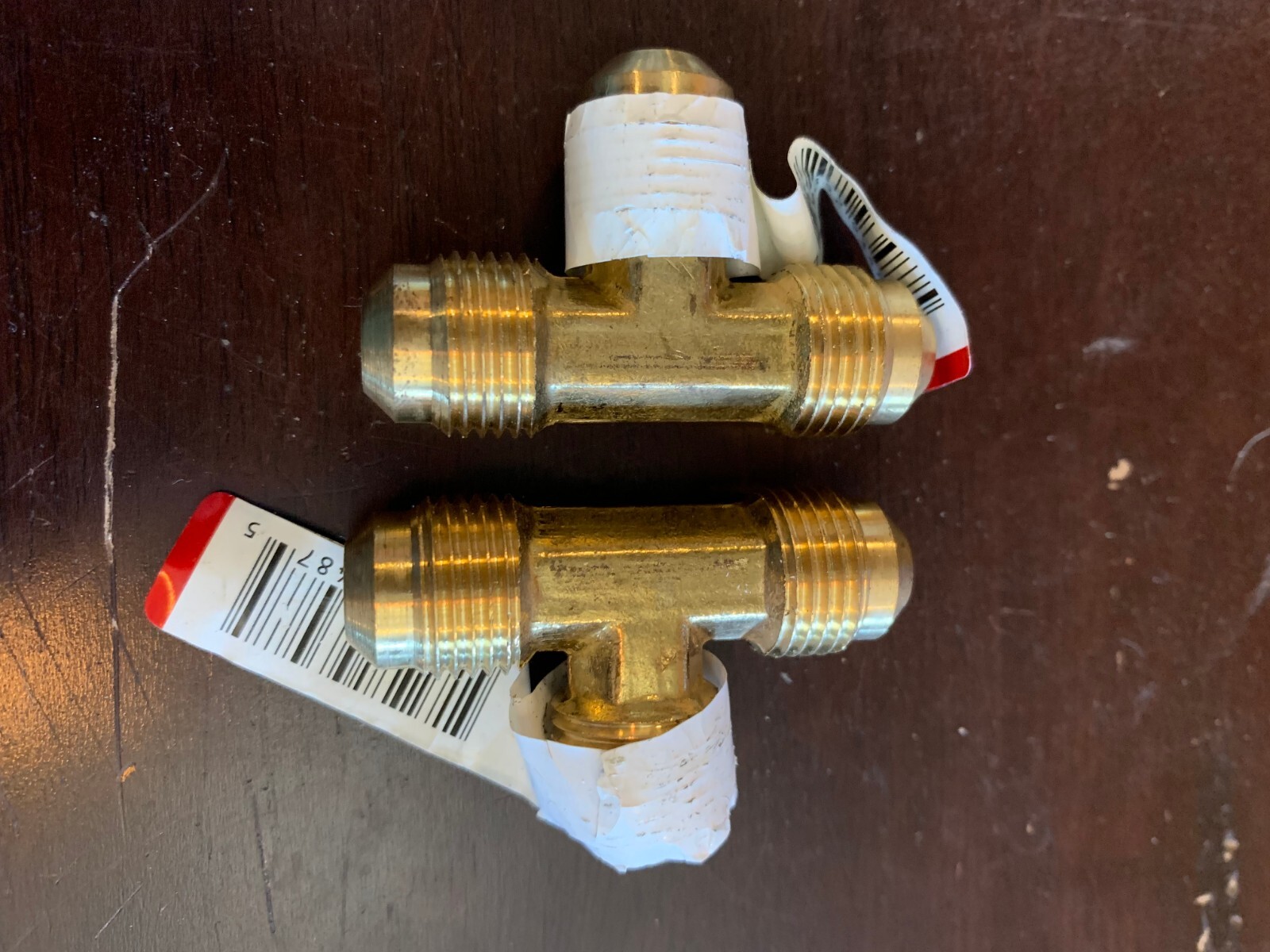 3/8" x 3/8" x 3/8" TEE brass tube, flare fitting Lot x2pcs 54044-06 F404 New!