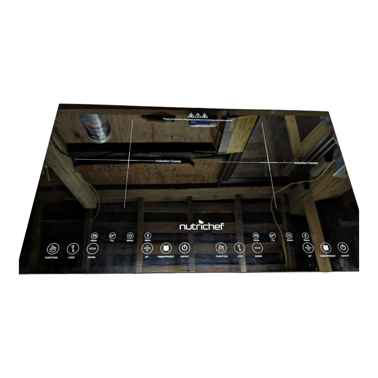 NutriChef Portable Double Induction Cooktop Digital Ceramic Dual Burner Electric