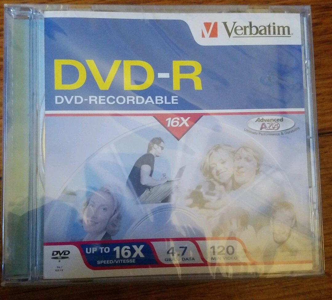 Verbatim DVD-R 120 Mins 4.7GB Blank Disc New & Sealed 16X