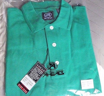 AHEAD AUTHENTICS Green SS Golf Shirt-Med-NO LOGO-Brand NEW In Package w/Tags