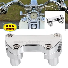 Chrome 1" Handlebar Top Clamp 2" Risers For Harley Sportster 1200 Custom XL1200C
