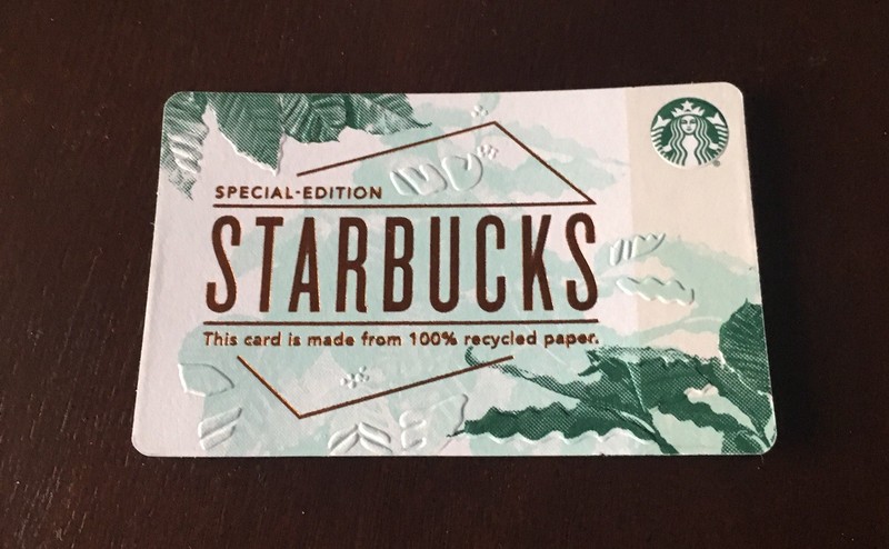 Starbucks Gift Card "Special Edition Recycled Paper" 2018 Mint