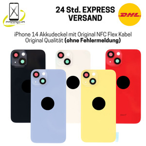 Für iPhone 14 Akkudeckel Komplett Back Cover MagSafe mit Original NFC Blitz Flex