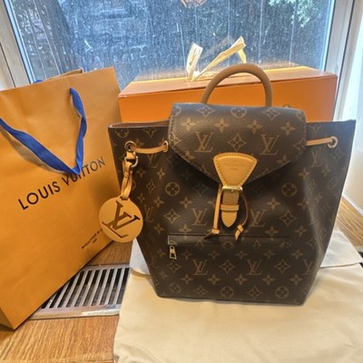 Louis Vuitton Monogram Brown Backpack with Dust Bag, Brand Card, Bag Charm