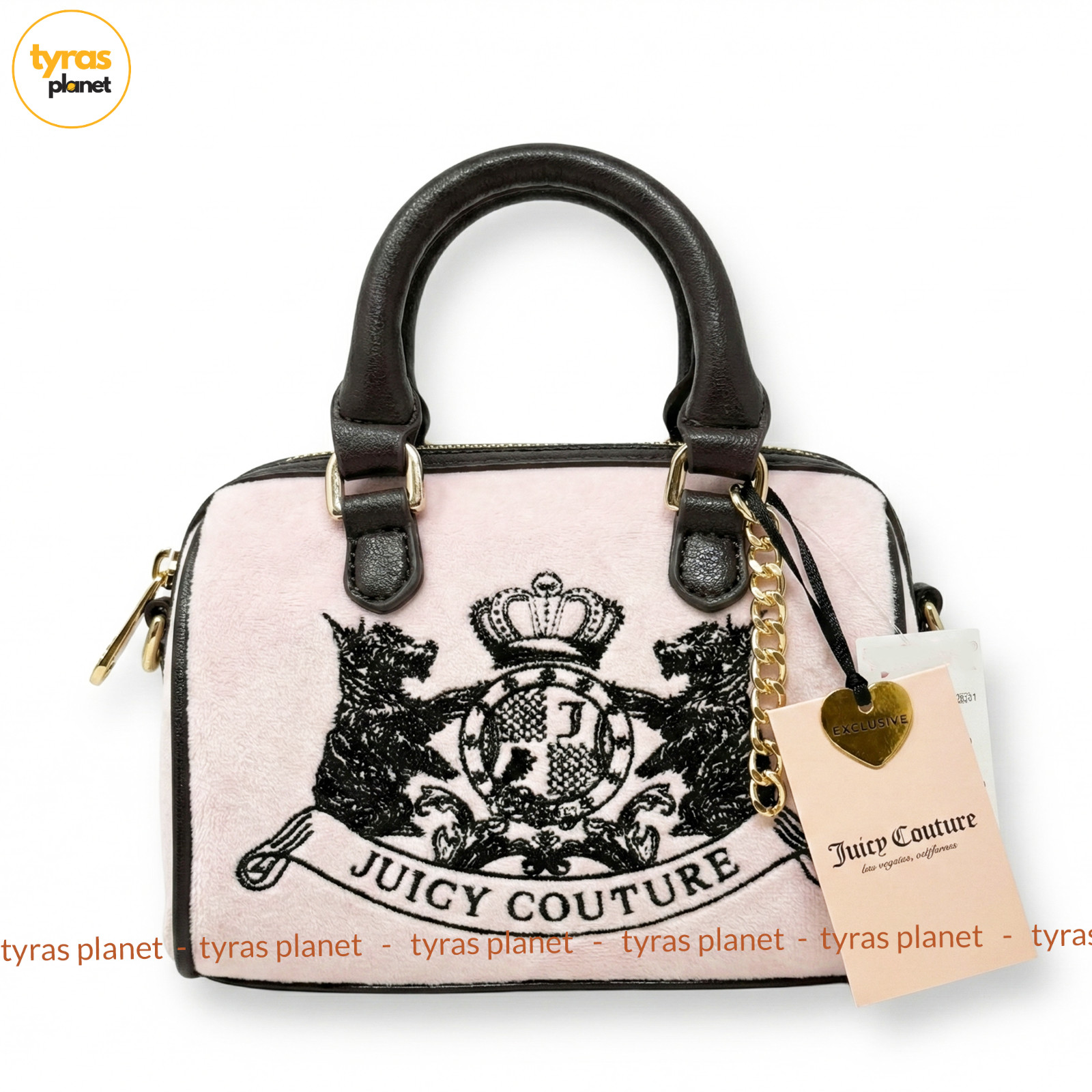 New Juicy Couture Classic Scottie Dogs Mini Satchel/Shoulder Bag Chiffon Pink