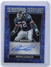2025 Panini Prizm Black Pepper Johnson Sensational Blue Shimmer FOTL /15