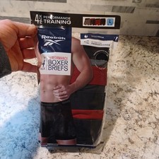 REEBOK MEN  S Performance Sz L 36-38 Training Boxer Briefs 4 Pack Speedwick NEW