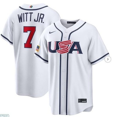 Bobby Witt Jr #7 USA World Baseball Classic Men's Jersey - All Stitched