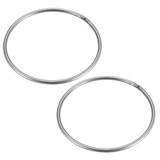 Welded O Ring, 80 x 3mm Heavy Duty Stainless Steel Round Rings 2pcs