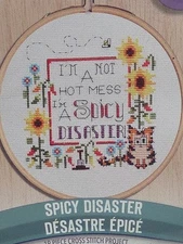 New Lee Fisher Leisure Arts Cross Stitch Project Kit Funny “Spicy Disaster” DIY