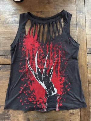 A Nightmare On Elm Street Vintage Y2K Women s Top Freddy Krueger Horror  Large