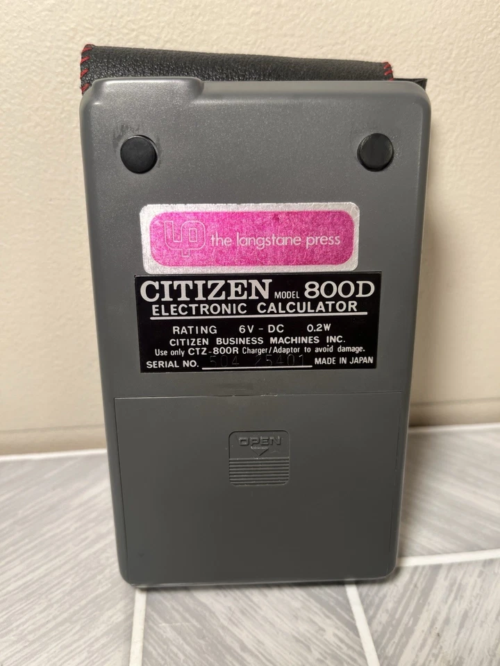 Vintage Citizen 800D Calculator Excellent Condition With VGC Case - Image 4 of 4