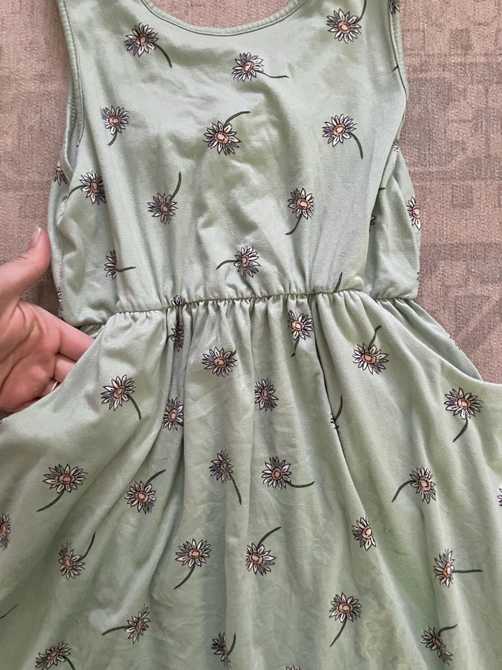 Heart & Arrow Teal Blue Floral Print Sleeveless Dress Girls Size 10 - Image 3 of 4