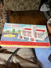 Plasticville Gas Station GO-3 1952 Original Box Red Roof - O Gauge With Org. Box