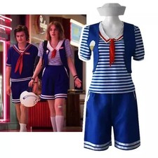 Stranger Things Season 3 Steve Harrington Scoops Ahoy Cosplay Adult Kids Costume
