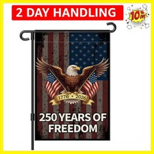 250th Anniversary Banner 4th of July Patriotic Freedom Yard Sign Double-Side...