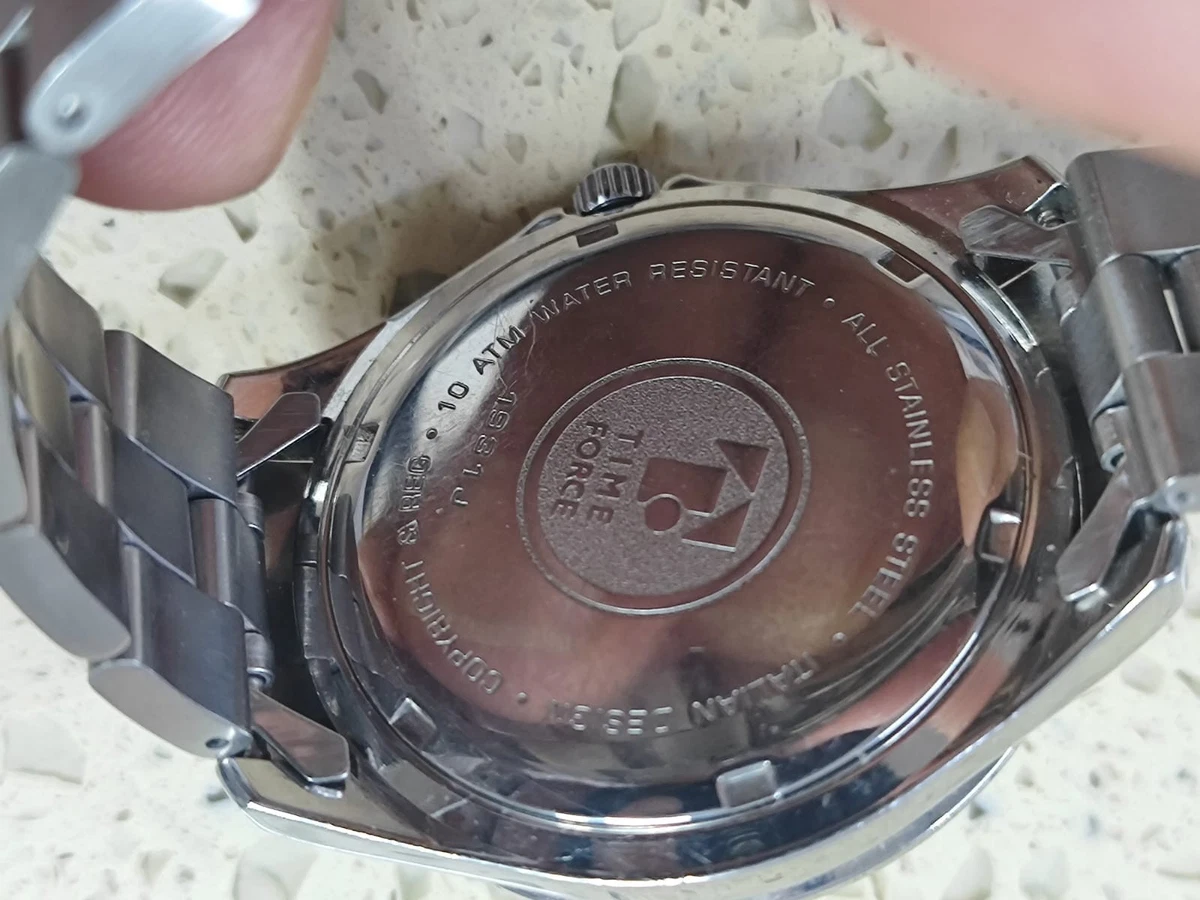 Vintage Time Force Watch -Diver 100 m  Quartz - 40mm Steel Men  Not Used.