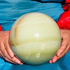 9.17LB Natural Afghan Jade Sphere Polished Crystal Healing Ball Home Reiki
