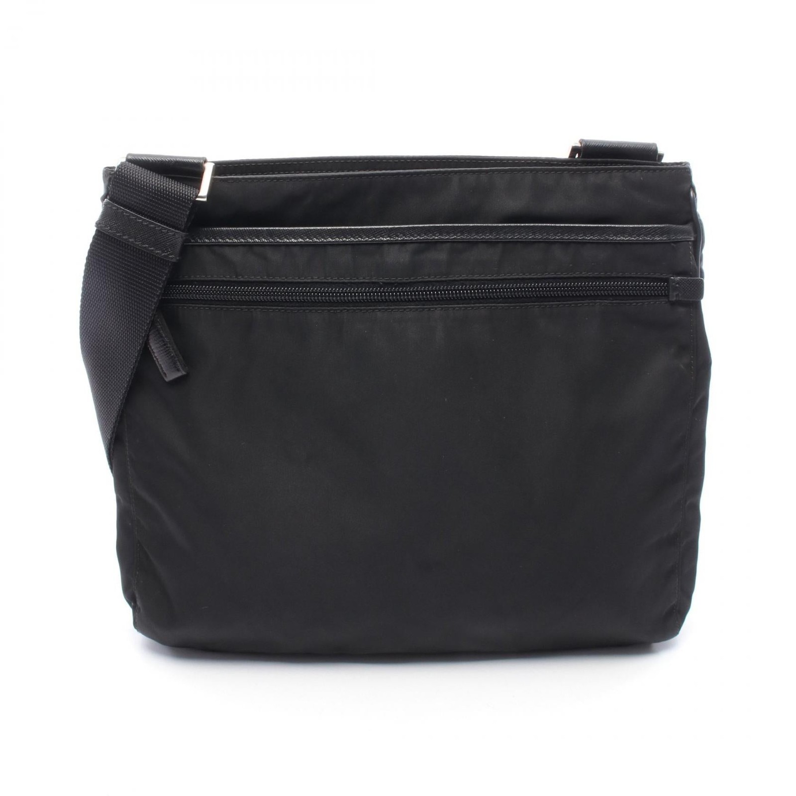 Prada Re-Nylon Nylon Saffiano Leather Shoulder Bag Women Black One Size