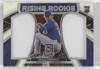 2021 Spectra Rising Rookie Materials Hyper Prizm 15/75 Brady Singer RC 7m3