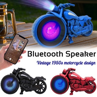 Portable Bluetooth Speaker Motorcycle Replica w/ LED Lights FM Radio TF ...