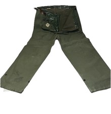 Fireman Trousers Turnout Pants Body Guard 1940s Green Canvas Buckle 40x32L