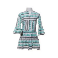 Mim-Pi, Kleid, Größe: 104, Weiß/Türkis/Schwarz/Mehrfarbig, Baumwolle #Ql8