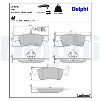 Delphi BremsbelÄGe Satz Hinterachse FüR Vw California Multivan Transporter