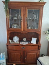 solid oak display cabnet excellent condition