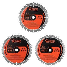 3 Pack 7-1/4 Inch 24T&40T&60T Circular Saw Blade, Saw Blade Arbor Size 5/8-in...